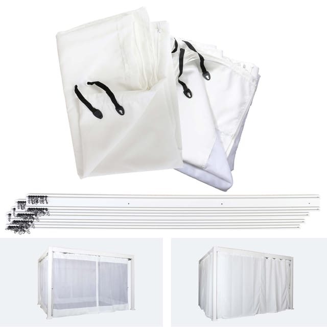 MCW Seitenwand Für Pergola J32 3x4m Weiß
