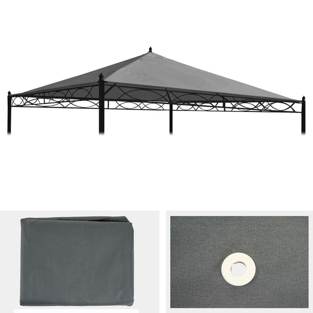 MCW Ersatzbezug Dach Pergola Calpe 3x3m Grau