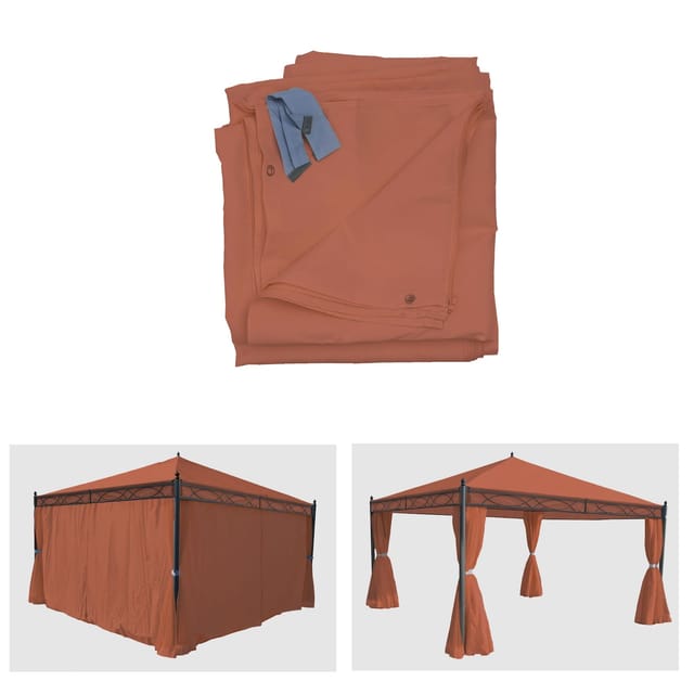 MCW Seitenwand Für Pergola Calpe 4er-Set 4x4m Terracotta-Braun