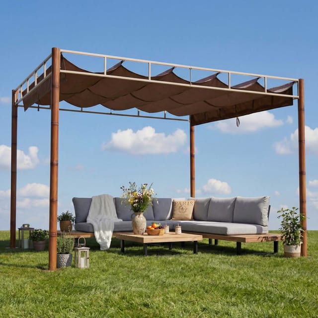 MCW Pergola L42 Taupe-Braun 3x3m
