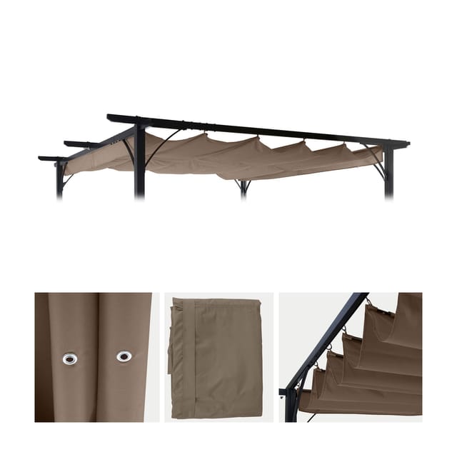MCW Ersatzbezug Dach Pergola C42 3,5x3,5 Taupe-Braun