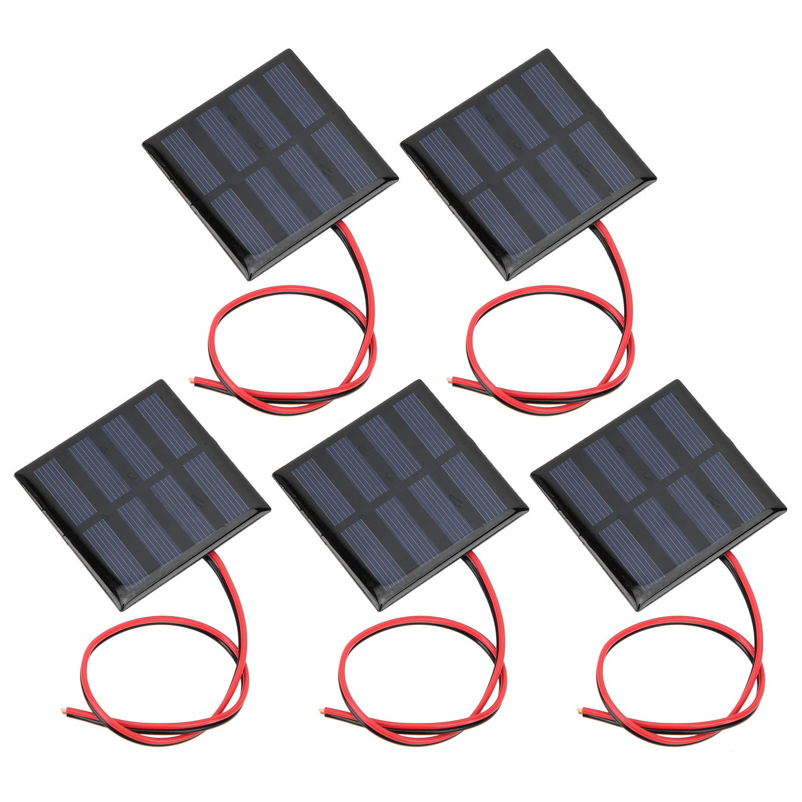 5er-pack Mini-solarmodule (2 V, 150 Ma) Mit 30 Cm Langen Roten Und Schwarzen Kabeln, Dc-lademodul Für Diy-projekte