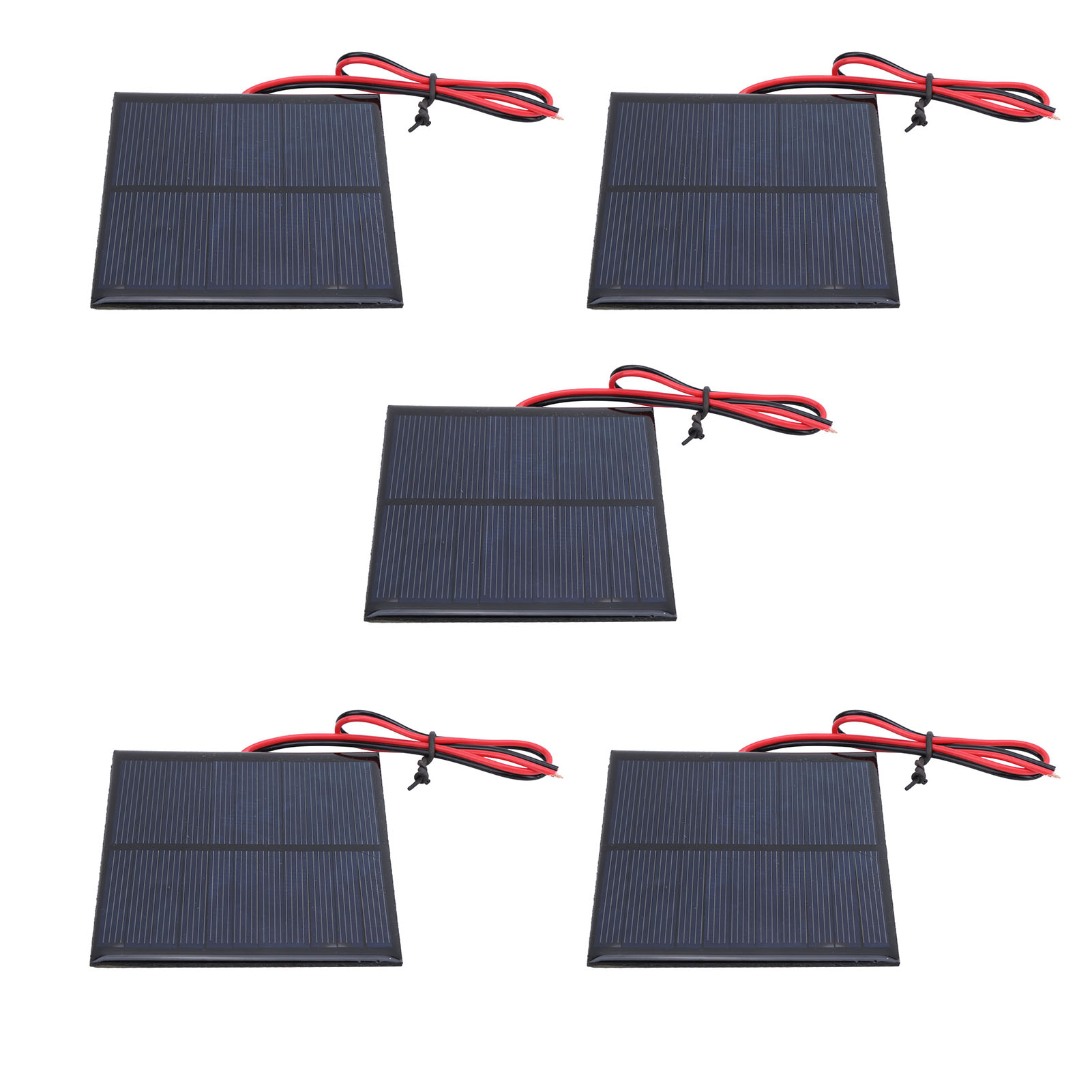 5er-pack Mini-solarmodule (5,5 V, 160 Ma) Mit 30 Cm Langen Rot/schwarzen Kabeln, 2-v-epoxidharzmodul Und Photovoltaik-ladegerät Für Diy-projekte