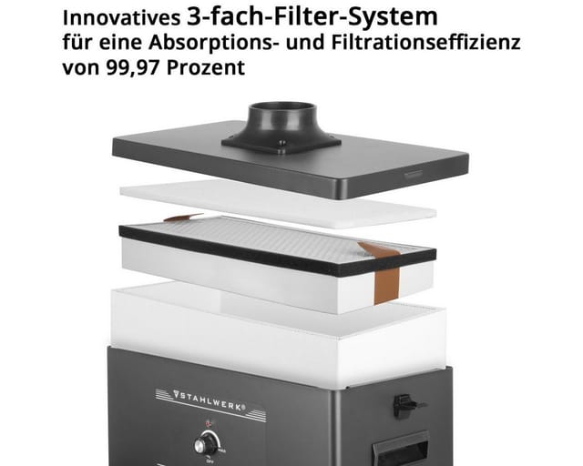 STAHLWERK Rauchabsaugung FE-210 ST mit 3-fach-Filter und 210 W Absauganlage
