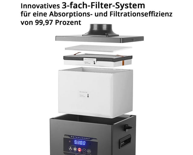 STAHLWERK Rauchabsaugung FE-150 ST mit 3-fach-Filter und 150 W Absauganlage