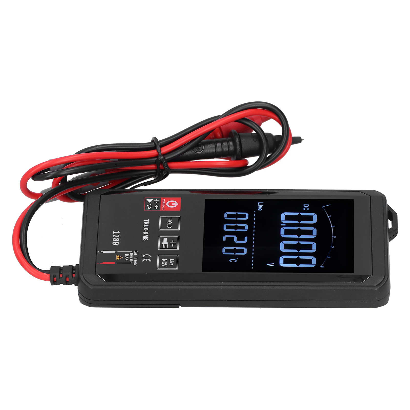 Intelligentes Digitales Multimeter Mit Touchscreen, Mehreren Anzeigen, True Rms, Ac/dc-spannungsprüfer Mit Frequenzmessung, Grau.