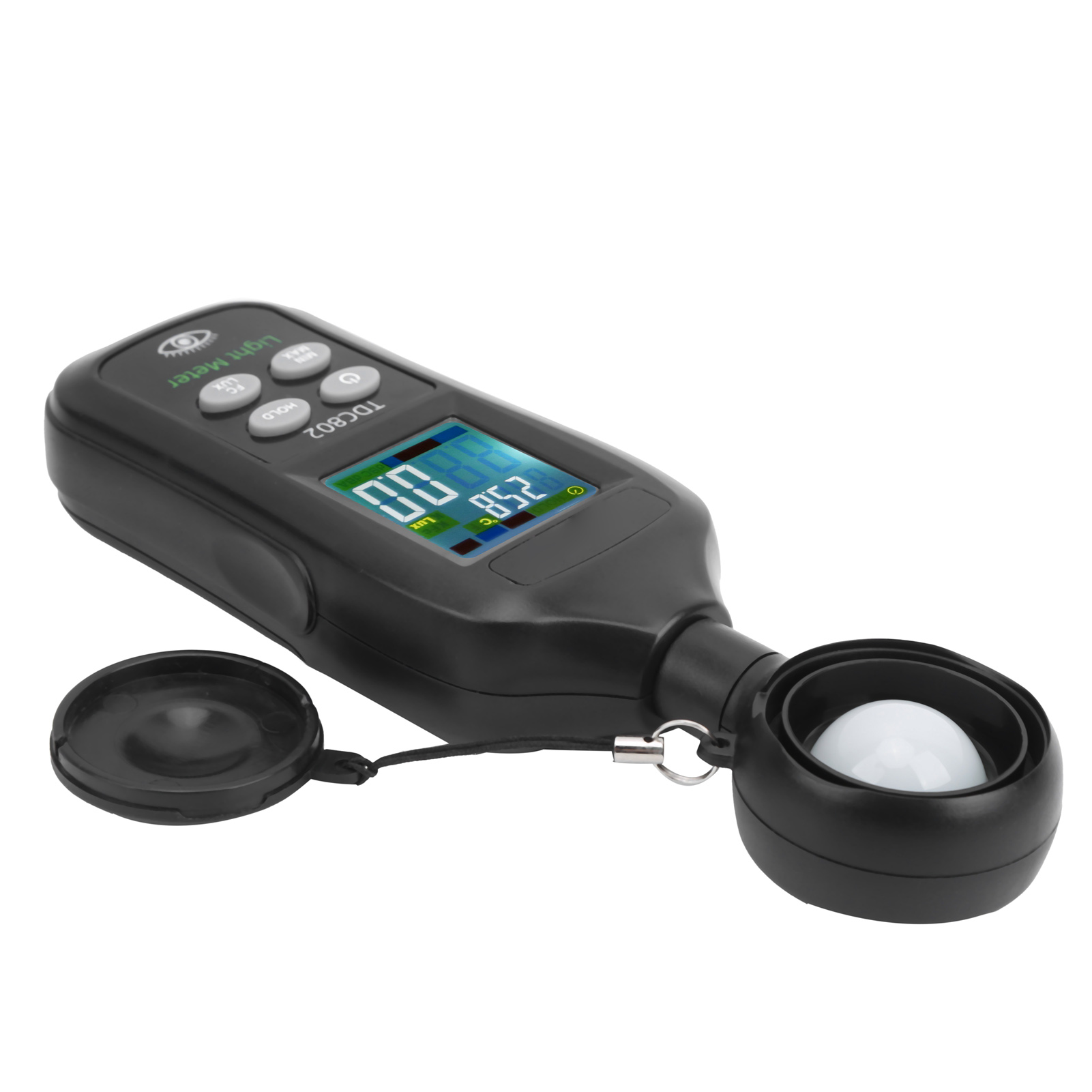 Digitales Luxmeter Tdc802, Tragbares Photometer Mit 4-stelliger Lcd-anzeige, Helligkeitsmessung 0-200000 Lux, Für Den Innen- Und Außenbereich