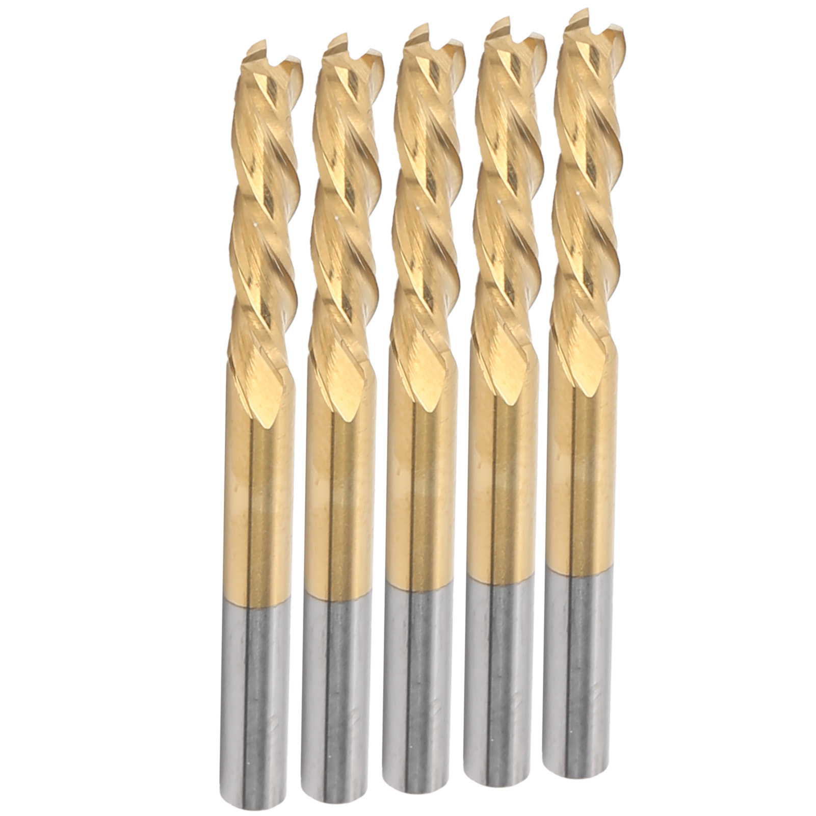 Dreischneidiger Hartmetall-planfräser, 3,175 Mm Rundschaft, Titanbeschichtung, 5 Stück, 2 X 10 X 40 Mm Schnittdurchmesser Für Oberfräsen, Professionelles Fräswerkzeug