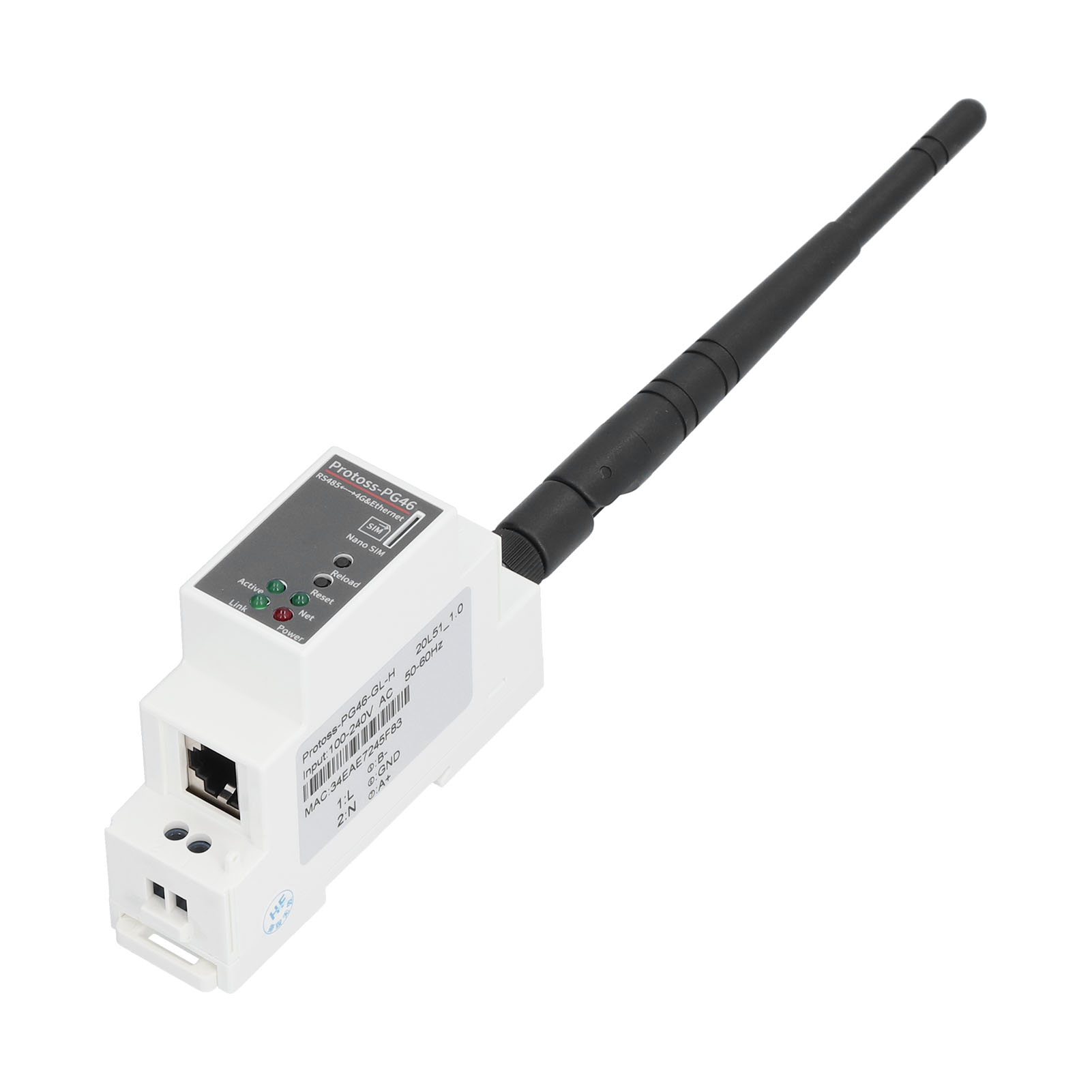 Rs485 Zu 4g Dtu Ethernet Serieller Server, Din-schiene, Cat1, 5 Modi, 13 Frequenzen, 9-50v Dc Stromversorgung, Robuster Industrie-konverter.