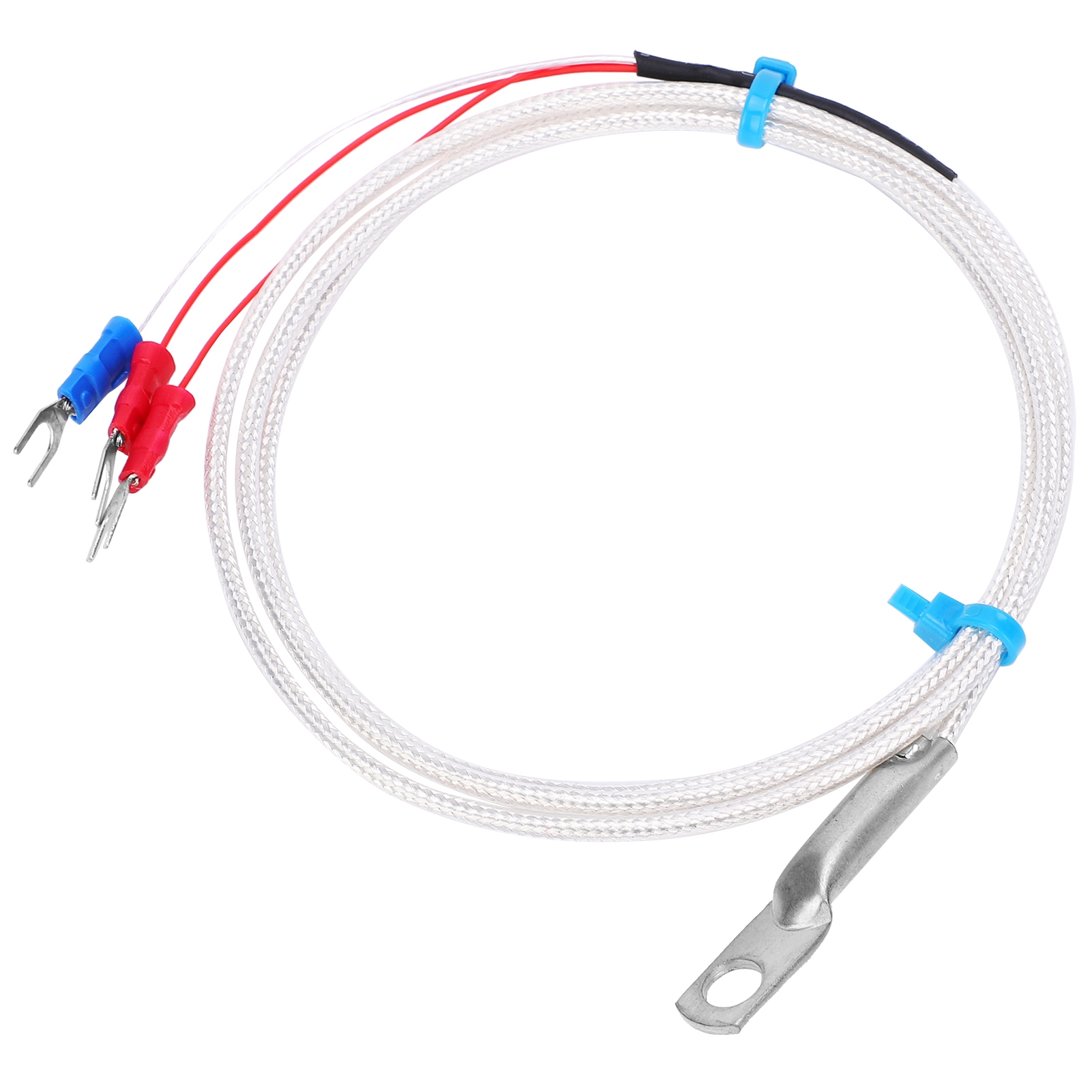 Pt100-temperaturfühler, Präzise Thermistormessung, Runder Pelletsensor Mit Bohrung, 5-meter-kabel, Industrieller Patch-typ