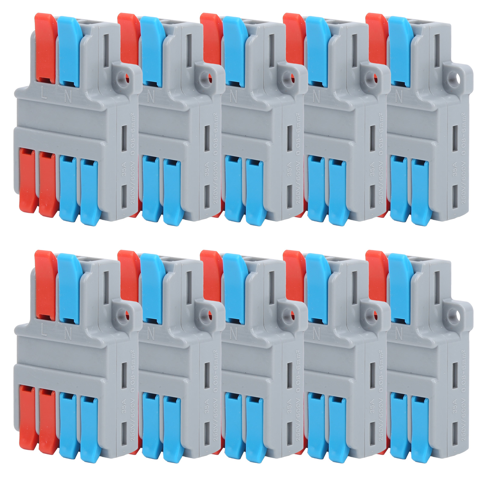 10-teiliger Elektrischer Steckverbinder Lt-624, Multifunktionsklemme Mit 2 Eingängen Und 4 Ausgängen, Schnellkabelanschluss, Kompakter Drahtverbinder