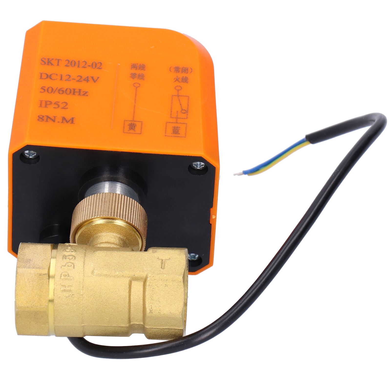Elektrisches Kugelventil Dn20, 2-wege-profiausführung, 12/24 V Dc, 2-adrig, Messing, Rohrverschraubung