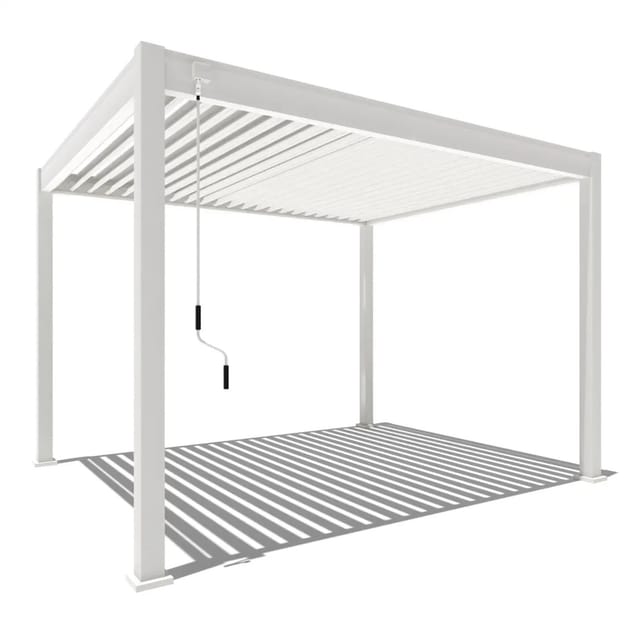 Weide Classic Alu-Stahl Pavillon 3 x 3,6 M Weiß Pergola Freistehend
