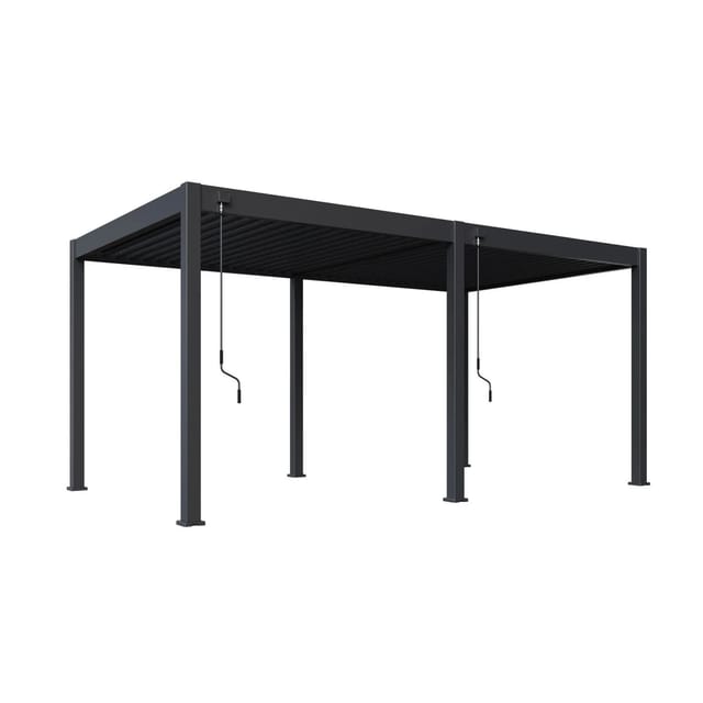 Weide Classic Alu-Stahl Pavillon 3 x 5,3 M Anthrazit Pergola Freistehend