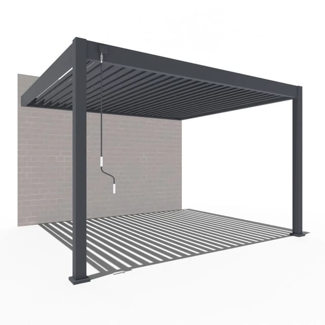 Weide Deluxe Aluminium Pavillon 3 x 4 M Anthrazit Wand Pergola