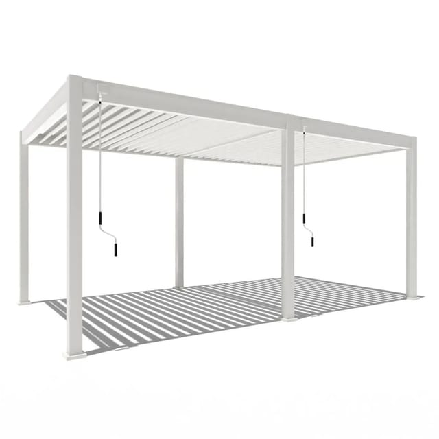Weide Classic Alu-Stahl Pavillon 3 x 5,3 M Weiß Pergola Freistehend