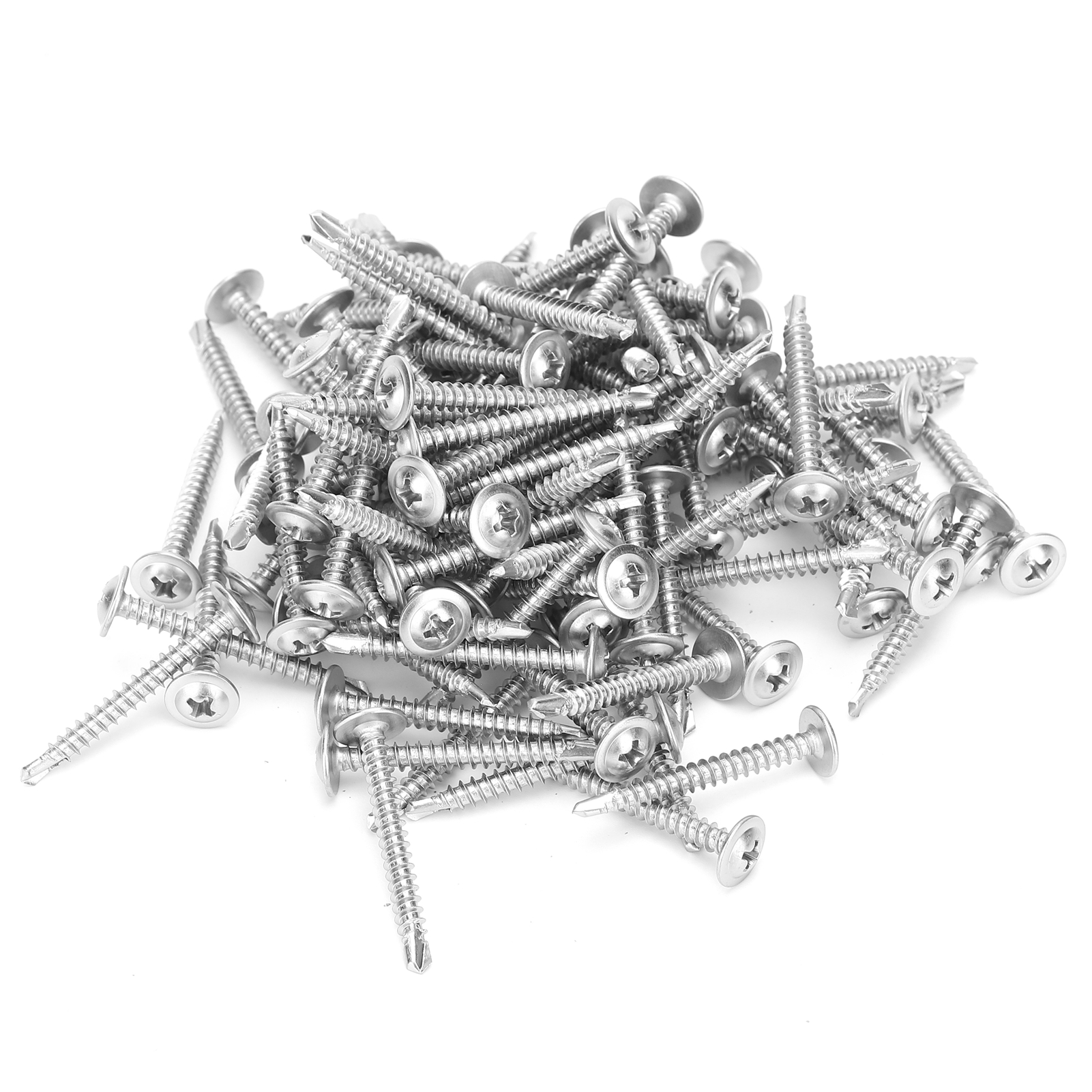 500-teiliges Set Selbstbohrender Holzschrauben Aus Edelstahl 410, M4,2 X 38 Mm, Kreuzschlitzschrauben, Rost- Und Korrosionsbeständig