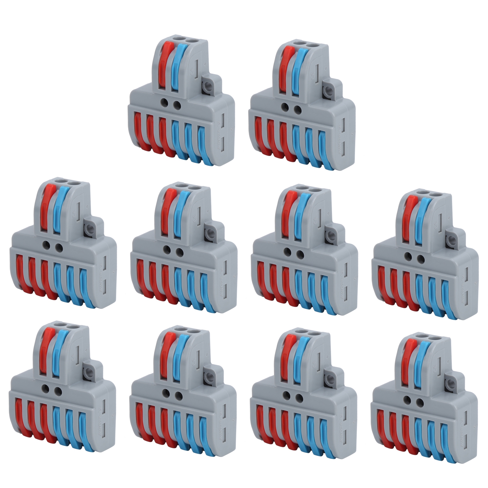10-teiliger Elektrischer Steckverbinder, 2-eingangs-6-ausgangs-klemmenblock Lt-623, Abs-kunststoff-verteilerblock, Schnellverbinder