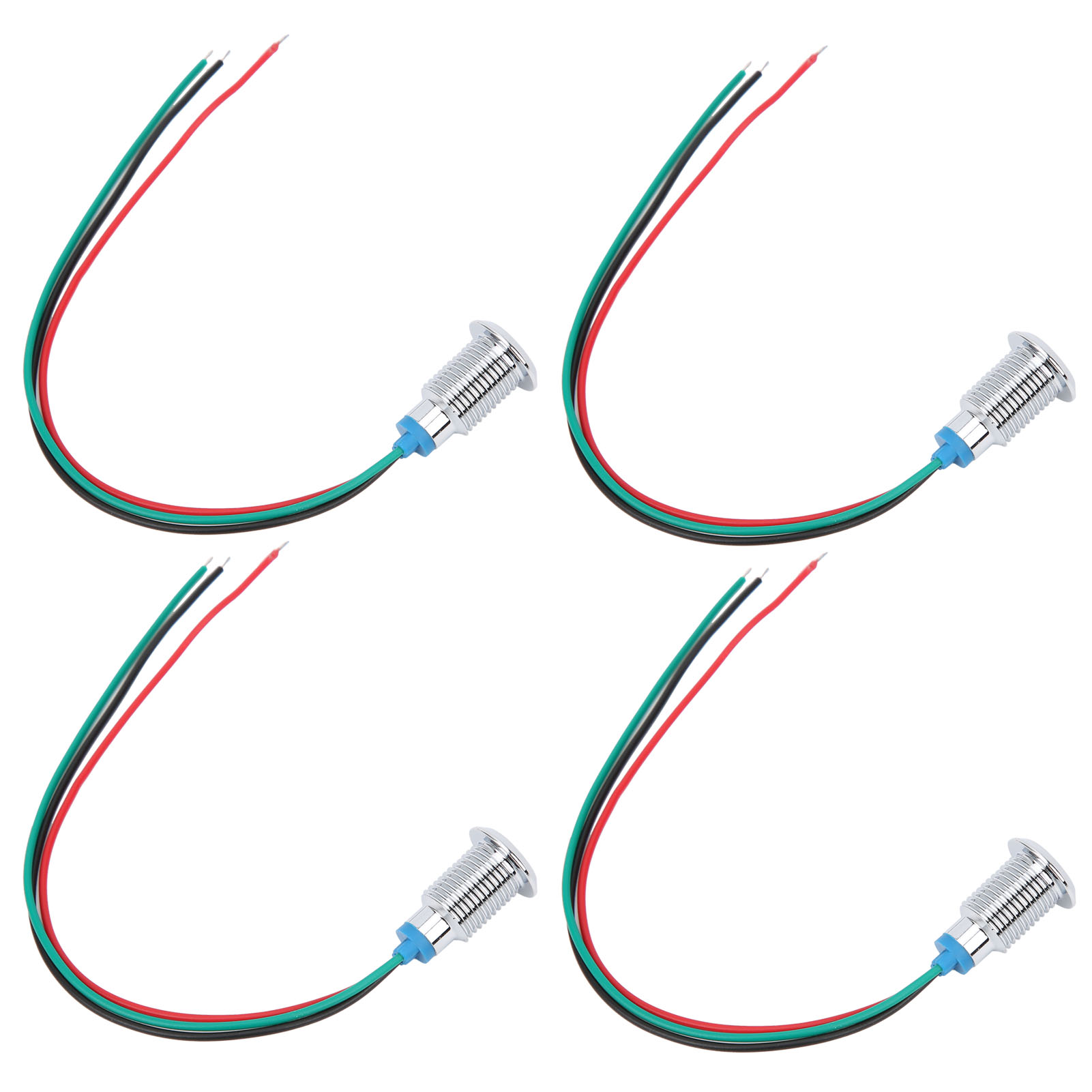 Set Mit 4 Vorverdrahteten, Runden 10-mm-leds In 2 Farben, Gemeinsame Kathode, Wasser- Und Staubdicht, Rot Und Grün, 110–220 V