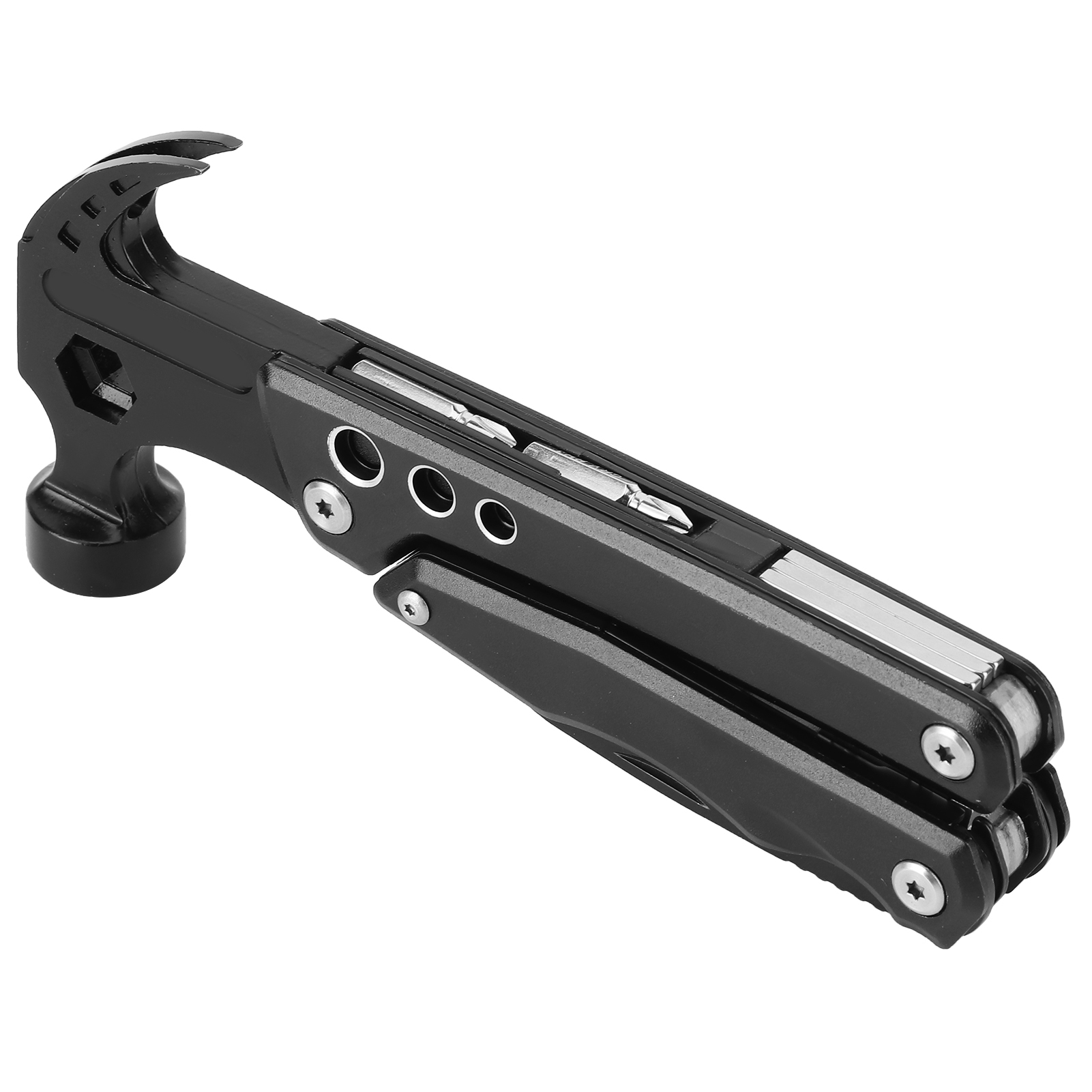 Schwarzer Nagelzieherhammer, Tragbare Aluminium-klappzange, Oxidierter Griff, Diy-multitool