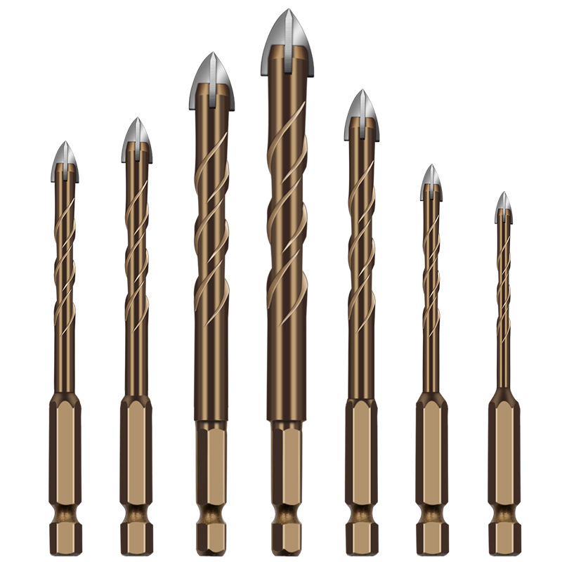 Forets À Béton Professionnels Carbure - Lot De 8, Pour Verre, Brique, Carrelage, Ciment, Embout Phillips