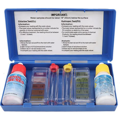 Tragbares Poolwasser-testset, Ph-testset Für Außenpools, Whirlpools Und Bromchemikalien