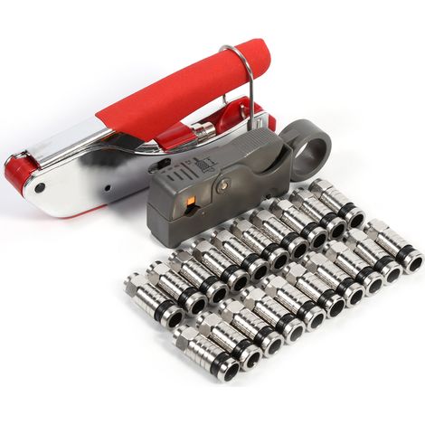 Kompressionswerkzeug-set Typ F Für Rg58-, Rg59- Und Rg6-stecker. Koaxial-crimpset Für Abisolierzange.