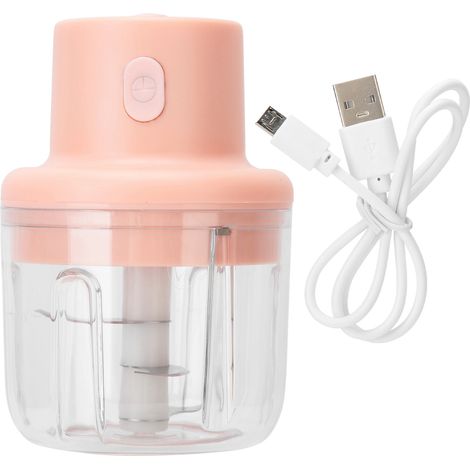 Elektrischer Fleischwolf (rosa), 250 Ml, Mini-küchenzerkleinerer, Usb-ladegerät