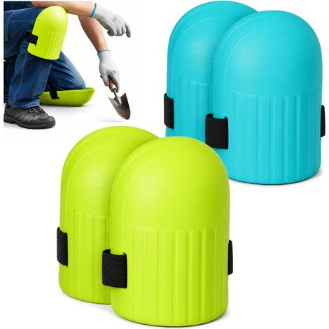 2 Paar Knieschoner - 4x Garten- Und Bodenschoner - Fliesenschoner Mit Elastischem Band (2 Paar Knieschoner - Türkis/grün)