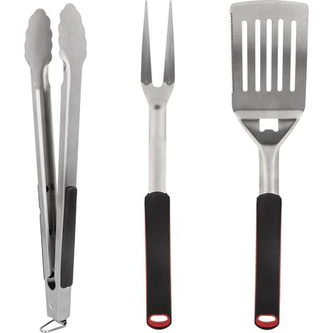 63009 – 3-teiliges Grillzubehör-set, Grillzange, Pfannenwender Und Tranchiergabel, Grillbesteck-set, Grillwerkzeuge