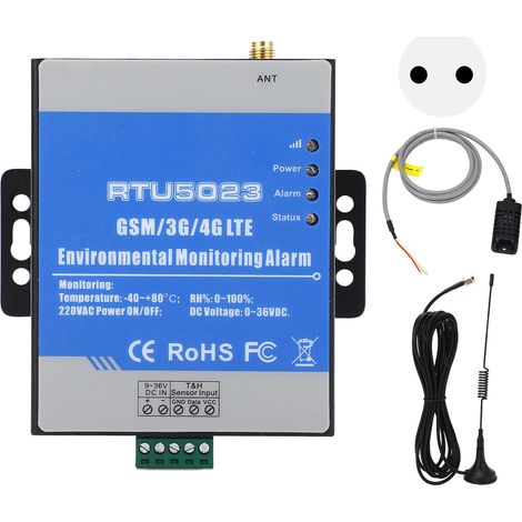 Rtu5023 Temperatur- Und Feuchtigkeitsalarm Mit Sms, Gsm/4g, Stromausfallerkennung, Umweltwarnung, Ac 100–240 V