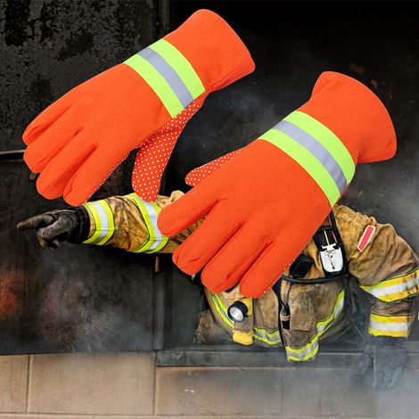 Da-075 Orangefarbene, Feuerfeste Handschuhe Für Feuerwehrleute, Hitzebeständig, Antistatisch Und Wasserdicht