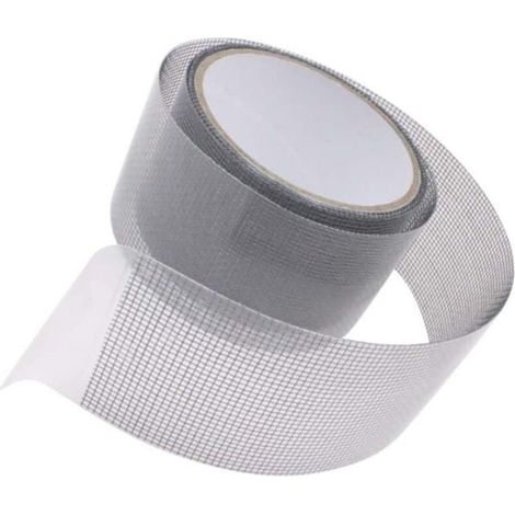 1 Rolle Moskitonetz-klebeband, Reparaturkleber Für Fliegengitter, Einseitiges Netzklebeband, Grauer, Transparenter Kleber, 5 Cm Breit