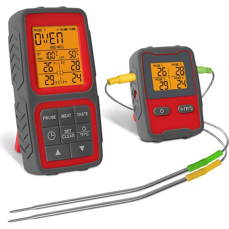 Tonysa Küchenthermometer Mit Zwei Sonden, Timer Und Voreingestellter Temperatur, Digitales Sofortanzeige-kochthermometer Mit Lcd-bildschirm Für Grill/smoker/grillofen