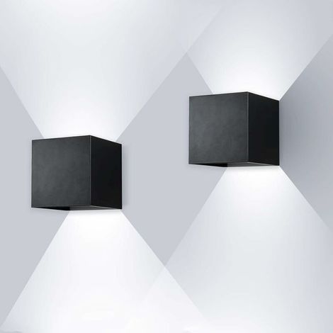 12-w-cob-led-wandleuchte – Ip67 Wasserdichtes Aluminium – 6000 K Kaltweißes Licht – Verstellbarer Winkel – 2er-pack Für Den Innen- Und Außenbereich