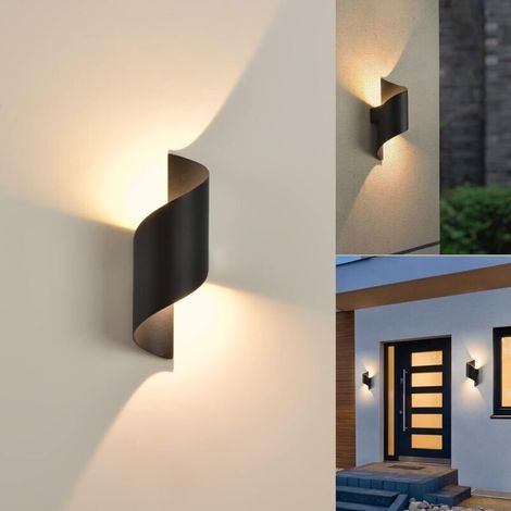 Aluminium-außenwandleuchte – Ip65 Wasserdicht – 3000 K Warmweißes Licht – Spiralförmiges S-design – 10 W, 600 Lumen, 28 X 10 Cm