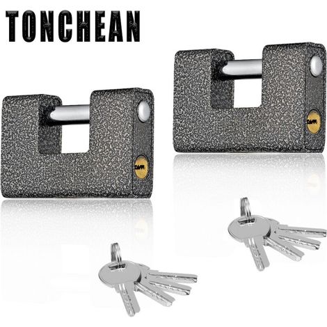 80-mm-vorhängeschloss Mit Schlüssel, Extrem Robustes Außenvorhängeschloss Mit 8 Schlüsseln (2er-pack), Großes Einteiliges Vorhängeschloss Aus Gehärtetem Stahl Mit 12 Mm Dickem Bügel, Schützt Garagento