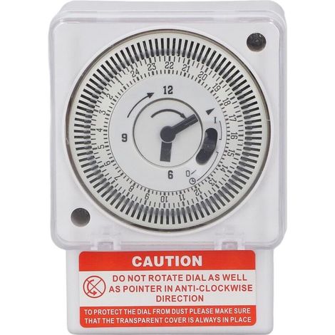 Industrielle Mechanische Uhr (220 V, Wechselstrom) – 24-stunden-zyklus, 15-minuten-intervall – Feuerhemmendes, Wasserdichtes Und Korrosionsbeständiges Pc-gehäuse