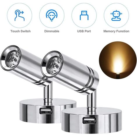 Tragbare Laterne, 12v Led-deckenspot-leseleuchte, 3w Led-innenbeleuchtung Mit Einstellbarem Touch-schalter, Warmweißes Licht Für Wohnmobil, Boot, Lkw (1 Stück)
