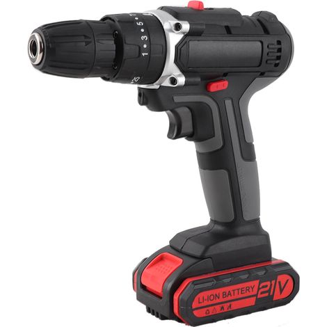 21-v-akku-bohrschrauber Mit 2 X 1,3-ah-akkus, 25+3 Drehmomenteinstellungen, Umfangreichem Zubehör, 2 Geschwindigkeitsstufen, Led-licht, Geeignet Für Heimwerkerprojekte