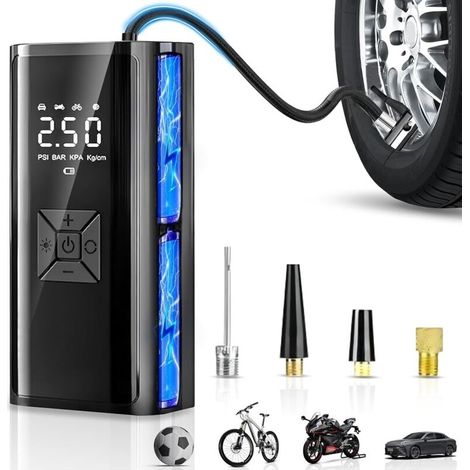 6000-mah-akku-luftkompressor, Kabellos Und Tragbar – Digitales Lcd-display – Automatische Abschaltung – Led-notleuchte