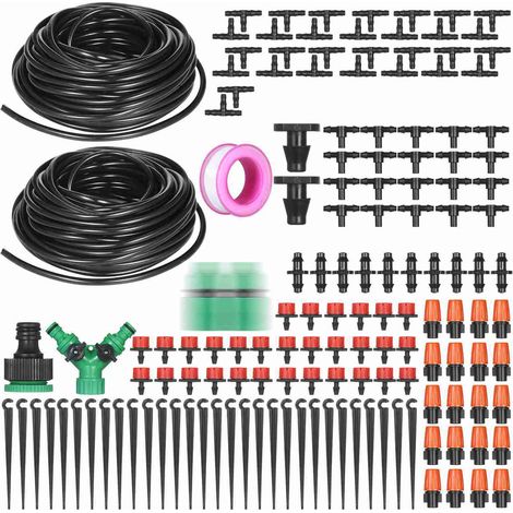 Luxuriöses Tropfbewässerungsset Für Den Garten, Schlauchbewässerungssystem-set, Inklusive 30 Meter Wasserschlauch, Tropfer, Sprinkler Usw.