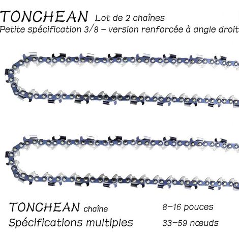 Führungsschiene Und Kette Für Kettensägen, 2er-pack 3/8" Lp 33-gliedrige Rückschlagarme Kettensägenketten (8 Zoll), 16-teiliges Sägeblatt, Elektrolytisch Abgewinkeltes Segment