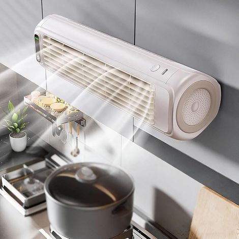 Leiser 31,2 Cm (12,3 Zoll) Standventilator Ohne Rotorblätter Mit Horizontaler/vertikaler Oszillation Und Usb-ladefunktion – Aprikosenweiß
