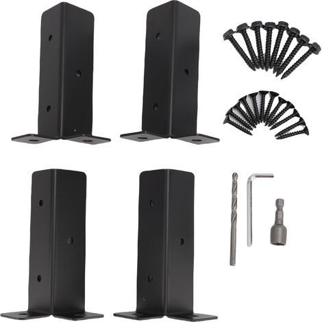 Set Mit 4 Wendbaren Verankerungsfüßen Für Holzpfosten Von 1,5 X 1,5 Bis 4 X 4 Zoll – Dickes, Wendbares Aluminium