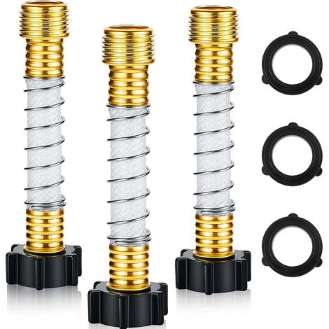 3er-set Flexible Schlauchschellen – Gartenschlauch-verlängerungsadapter – Wasserfilter Mit Spiralfeder – Reduziert Knicke Und Belastung Des Wasserhahns – Schwarz