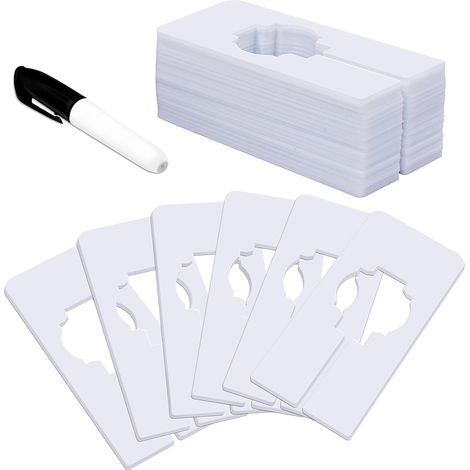 30 Rechteckige, Weiße Kunststoff-kleiderschranktrenner Mit Einem Zusätzlichen Stift, Beschreibbar Und Wiederverwendbar Zum Sortieren Von Kleidung Nach Größe Und Farbe, Größe 5 X 13,7 Cm, Innendurchmes