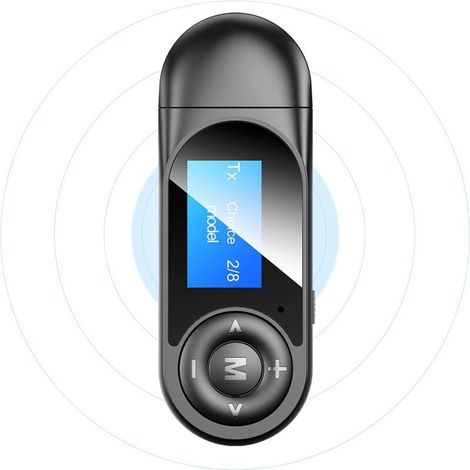 Bluetooth 5.0 Sender Und Empfänger, 2-in-1 Bluetooth-audioadapter Mit Gut Sichtbarem Lcd-display, Kabelloser Bluetooth-usb-sender Für Kopfhörer, Fernseher, Pc, Auto-/heimstereoanlage