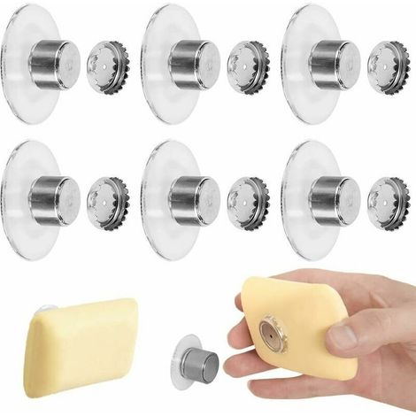 6er-set Magnetische Seifenschalen – Edelstahl 304 – Saugnapf, Kein Bohren Erforderlich – Für Bad Und Küche
