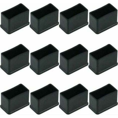 Set Mit 12 Schutzkappen Aus Filzgummi Für Tisch- Und Stuhlbeine – Schwarz, 15 X 30 Mm – Bodenschutz Und Verbesserte Rutschfestigkeit